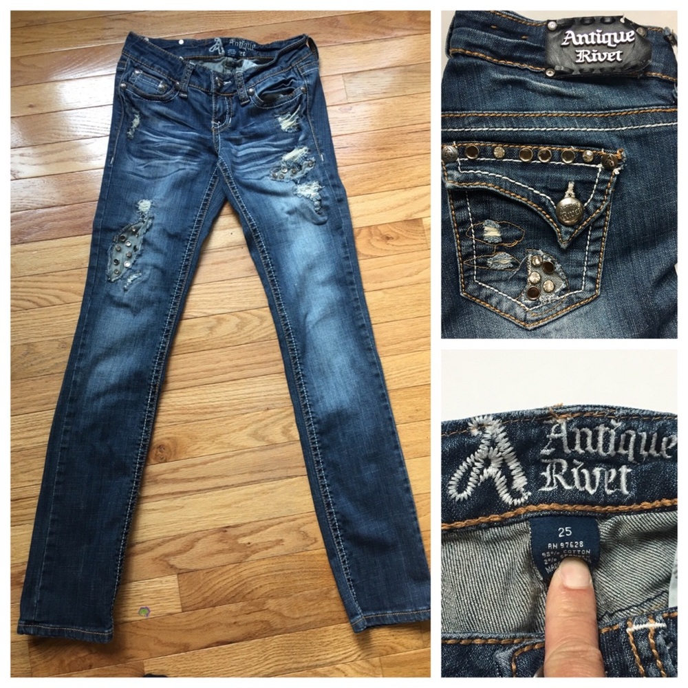 Antique Rivet Blue Jeans